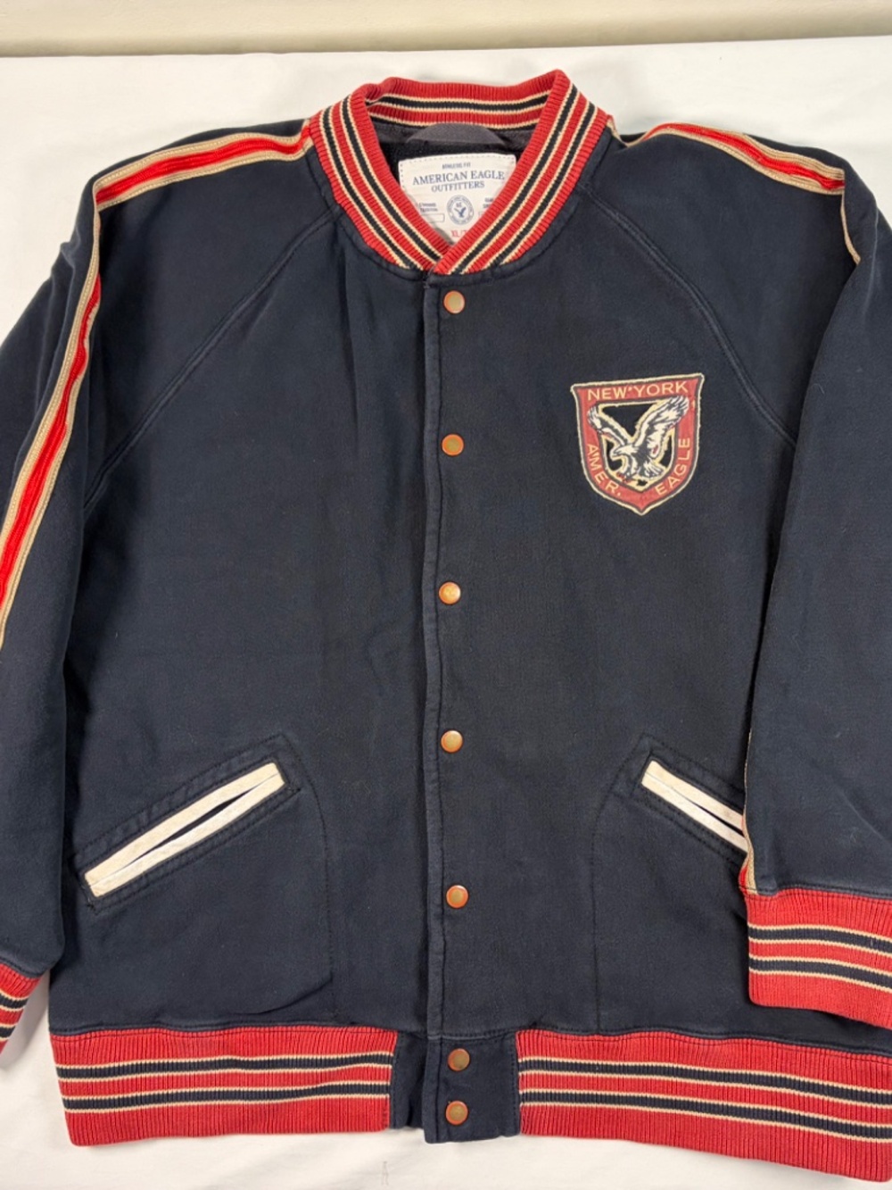 American Eagle 2012 Varsity Jacket Men’s XL Navy Eagle Patch